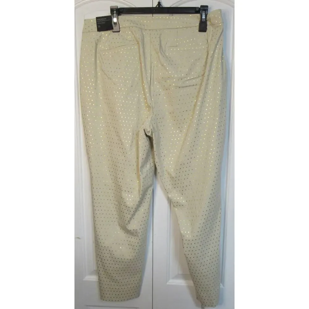 Lane Bryant Madison Gold Polka-dotted pant